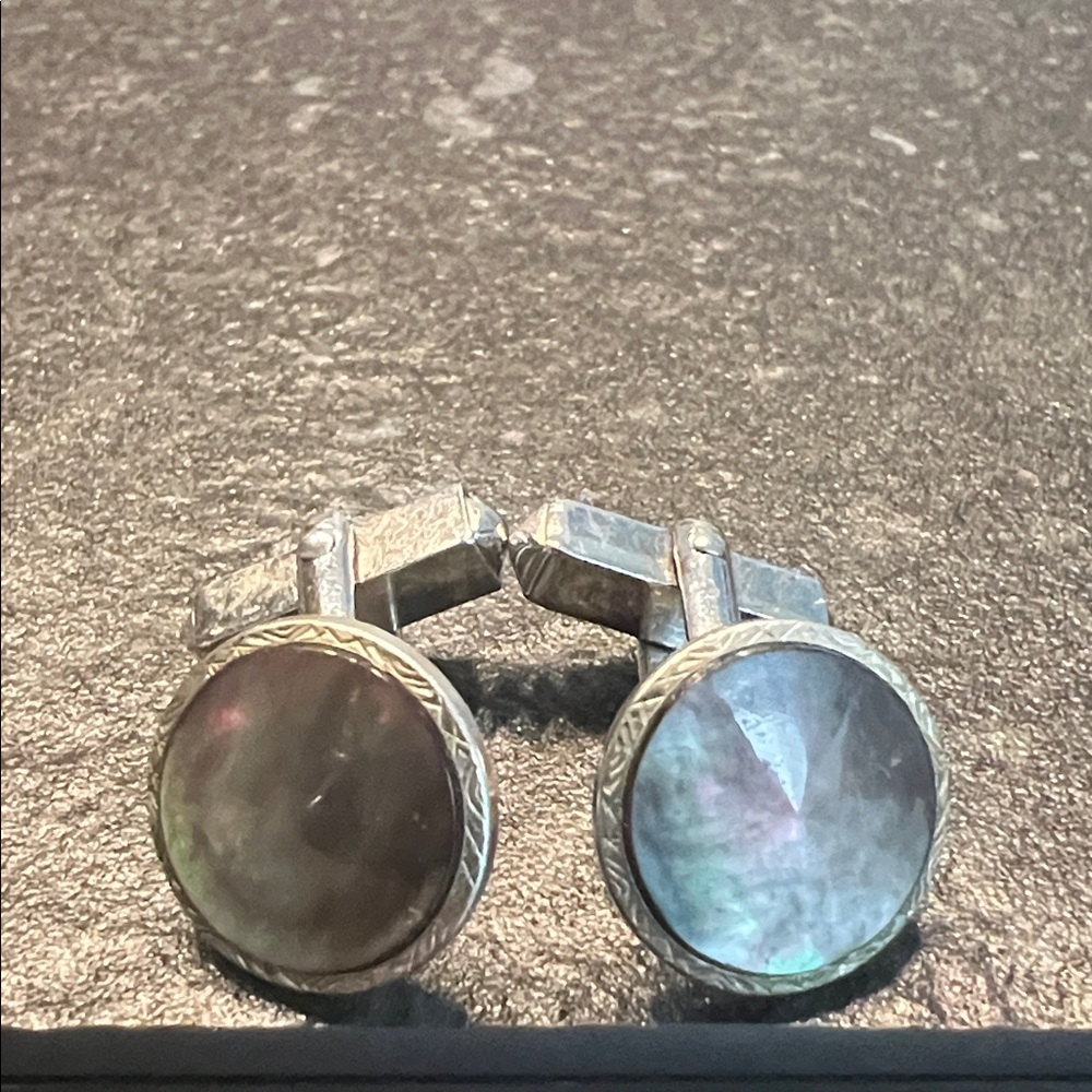 1960s swank mother-of-pearl cufflinks from 40 yr collection
